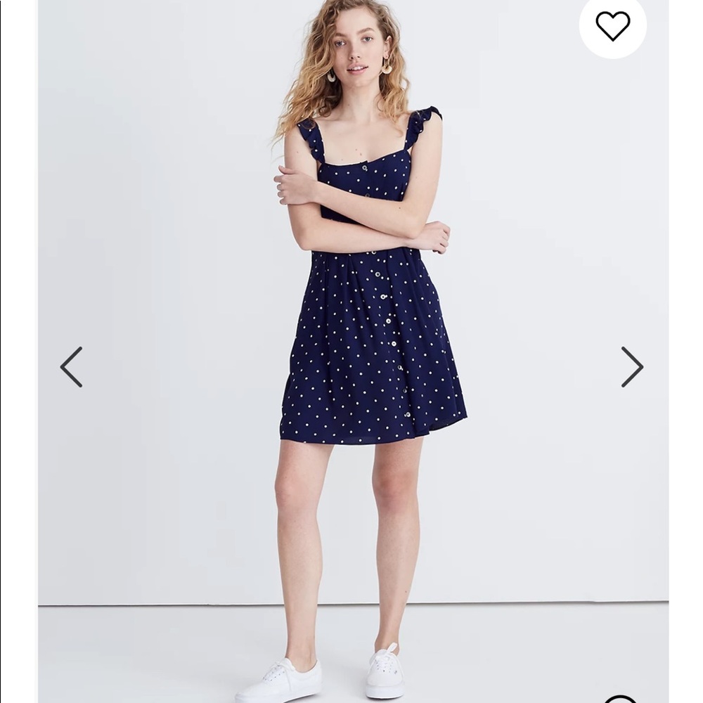 Madewell Navy Polka Dot Dress